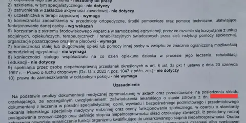 Orzeczenie o niepełnosprawności dziecka: co dalej? Dokument zawiera wskazania dotyczące zatrudnienia, terapii, opieki i edukacji.