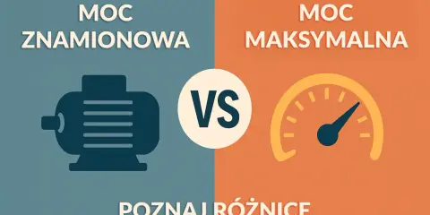 Moc znamionowa vs. moc maksymalna. Ilustracja porównuje stałą moc znamionową silnika z jego chwilową, maksymalną mocą.