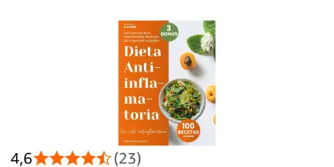 Libro "Dieta Antiinflamatoria" con 100 recetas a color. Ideal para un embarazo saludable y desinflamatorio.