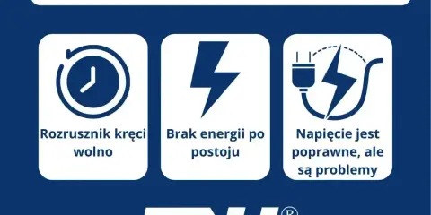 Objawy rozładowanego akumulatora: rozrusznik kręci wolno, brak energii po postoju, napięcie poprawne, ale są problemy. Sprawdź, ile wytrzymuje akumulator.