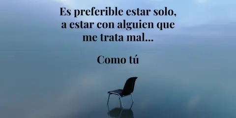 Silla vacía, reflejo de indirectas frases para personas tóxicas. Prefiero estar solo que mal acompañado.
