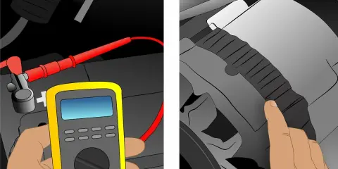 Comprobando la batería y el alternador para diagnosticar una avería.