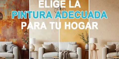 Elige la pintura al agua adecuada para tu hogar. Muestra diferentes texturas y colores de paredes en salas de estar.