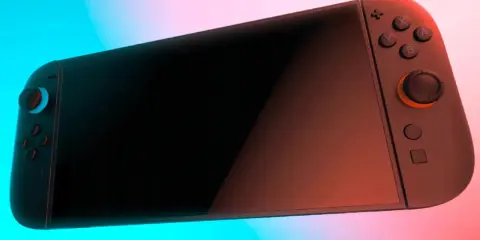 Consola Nintendo Switch con luces azul y roja. Ideal para tus ventas de videojuegos.