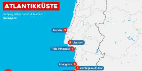 Route entlang der portugiesischen Atlantikküste: Porto, Lissabon, Lagos und mehr – ein Muss für jeden Portugal-Fan.