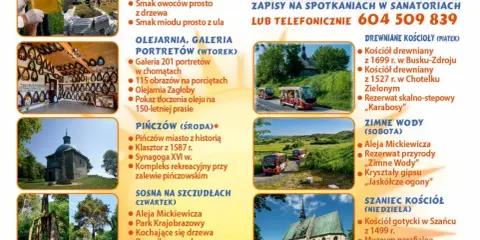 Wycieczki z Buska-Zdroju: drewniane kościoły, Pińczów, Zimne Wody. Odkryj piękno gór i zabytków.