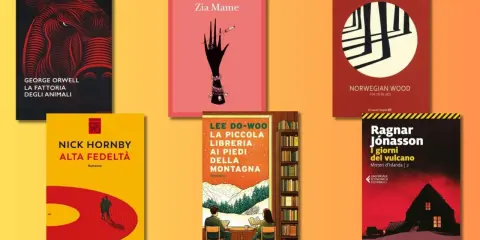Sei libri brevi da leggere: "La fattoria degli animali", "Zia Mame", "Norwegian Wood", "Alta fedeltà", "La piccola libreria ai piedi della montagna", "I giorni del vulcano".
