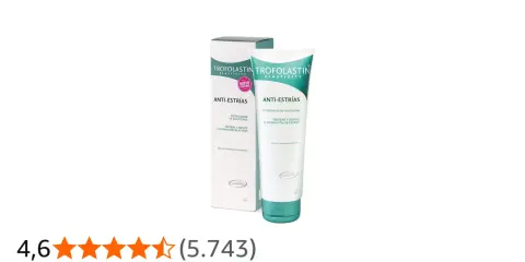 Crema antiestrías Trofolastin, con potencia de rosa mosqueta, previene y reduce la formación de estrías.