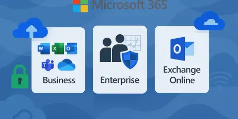 Microsoft 365 propose des licences adaptées aux entreprises : Business, Enterprise et Exchange Online.