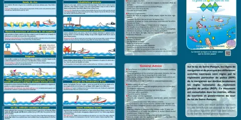 Guide nautique du lac de Serre-Ponçon, avec les règles de sécurité et de navigation pour les plaisanciers.