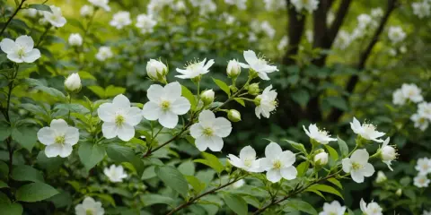 Branche de seringat le plus parfumé, ses fleurs blanches délicates s'épanouissent dans un écrin de verdure.