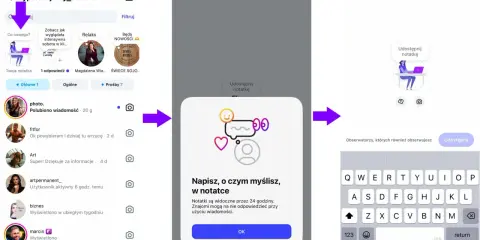 Jak włączyć notatki na Instagramie? Kliknij "Co nowego?", a następnie "Udostępnij notatkę". Wpisz swoją myśl i kliknij "OK".