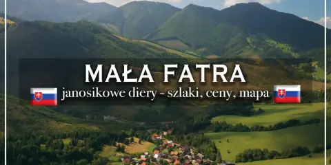 Malá Fatra: szlaki, ceny, mapa. Widok na górzysty krajobraz Słowacji z wioską w dolinie. Trudność szlaków jest zróżnicowana.