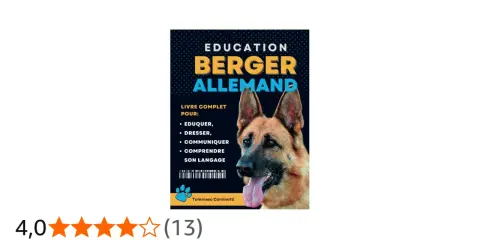 Livre sur l'éducation du berger allemand, couvrant l'apprentissage, le dressage et la communication.