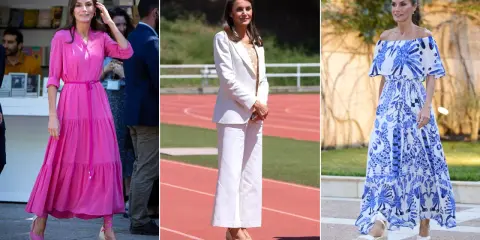 Reina Letizia luce tres looks veraniegos, destacando sus alpargatas en cada uno.