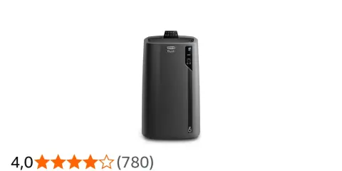 Climatiseur mobile DeLonghi PAC EL112 CST WiFi, gris anthracite, avec télécommande et écran LED.