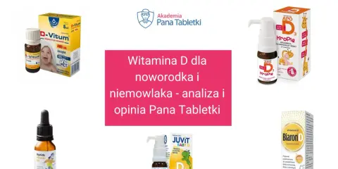 Ile witaminy D dla rocznego dziecka? Na zdjęciu suplementy D-Vitum, Krople APO, Juvit Baby D3 i Biaron D.