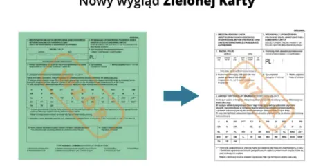Porównanie starej i nowej Zielonej Karty, dokumentu ubezpieczeniowego dla podróżujących po Ukrainie i innych krajach.