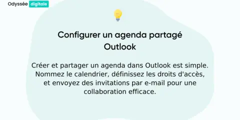 Configurer un agenda partagé Outlook pour une collaboration efficace. Nommez le calendrier, définissez les droits d'accès et envoyez des invitations.