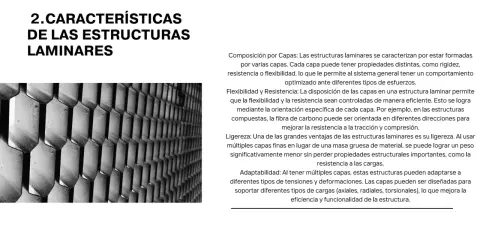 Estructura laminar con patrón de panal de abeja, un ejemplo de las 10 ejemplos de estructuras laminares, mostrando su ligereza y resistencia.