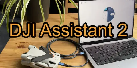 DJI Assistant 2 PC Software verbindet eine Drohne mit einem Laptop.