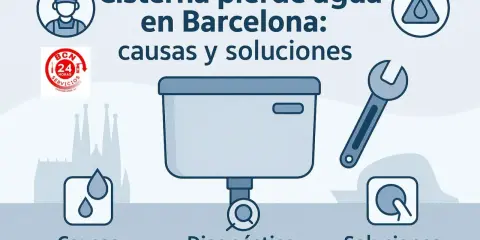Guía para saber como arreglar una cisterna que pierde agua en Barcelona. Muestra causas, diagnóstico y soluciones.