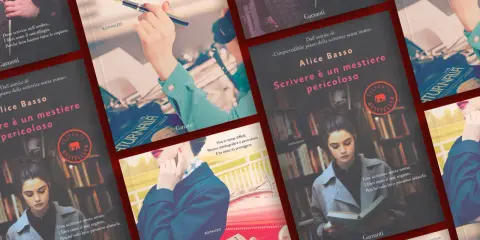 Copertine di libri di Alice Basso, tra cui "Il grido della rosa" e "Scrivere è un mestiere pericoloso".