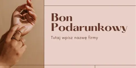 Elegancki tekst na voucher urodzinowy z dłońmi ozdobionymi złotą biżuterią. Idealny na prezent.
