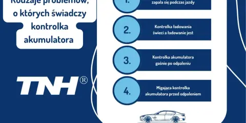 Rodzaje problemów, o których świadczy kontrolka akumulatora: zapala się podczas jazdy, świeci, gaśnie po odpaleniu lub miga przed odpaleniem.