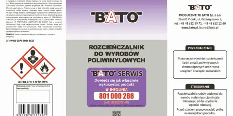 Rozcieńczalnik do wyrobów poliwinylowych BATO. Dowiedz się, czym rozcieńczyć farbę do metalu, aby uzyskać idealną lepkość roboczą.