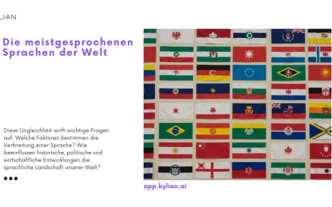 Die meistgesprochenen Sprachen der Welt, dargestellt durch eine Collage von Flaggen.