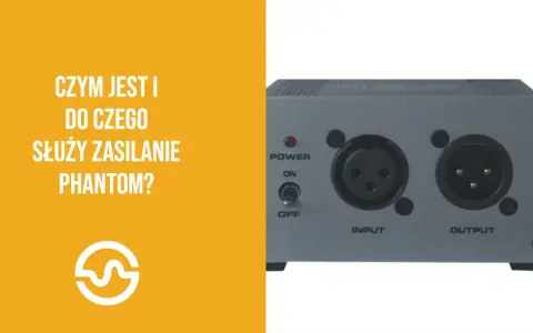 Urządzenie zasilające z dwoma złączami XLR i przełącznikiem. Zasilanie phantom jest kluczowe dla niektórych mikrofonów.