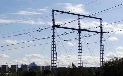Kraftledningar i Sverige, en symbol för energiöverföring. Kanske en del av den "nordic green energy" som blivit "svartlistad" i debatten.