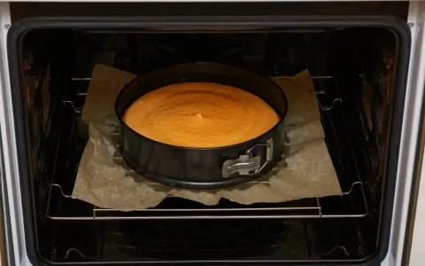 Sernik w tortownicy piecze się w piekarniku. Idealna temperatura do pieczenia sernika to 160-170 stopni Celsjusza.