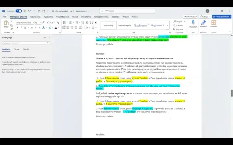 Nowe informacje o warunkach zatrudnienia: pracownik niepełnosprawny w stopniu umiarkowanym ma obniżone normy czasu pracy, np. 7 godzin na dobę i 35 tygodniowo.