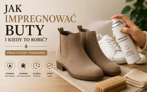 Konserwacja butów skórzanych: impregnat w sprayu chroni przed wilgocią i zabrudzeniami, zapewniając dłużą żywotność i lepszy wygląd obuwia.
