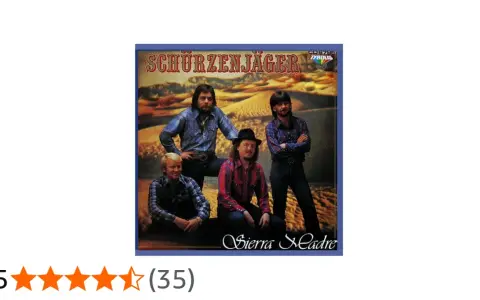 Schürzenjäger posieren vor einer Wüstenlandschaft, Albumcover "Sierra Madre".