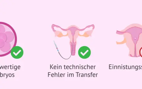 Hochwertige Embryos und kein technischer Fehler im Transfer sind wichtig. Eine Einistungsstörung kann das verhindern.