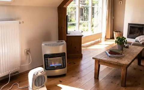 Radiador, estufa de gas y calefactor eléctrico: varios tipos de calefacción para un hogar acogedor.