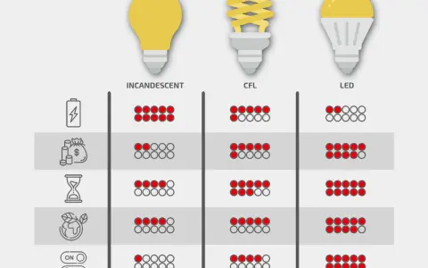 Porównanie żarówek: tradycyjnej, CFL i LED pod kątem zużycia energii, kosztów, żywotności i ekologii. Różne rodzaje gwintów żarówek mają wpływ na ich zastosowanie.