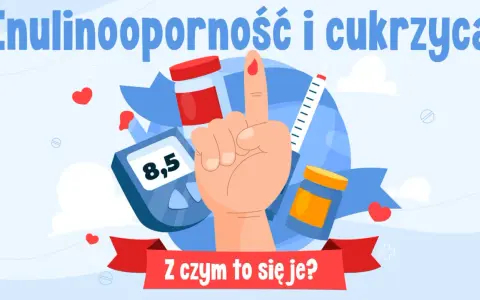Insulinooporność i cukrzyca. Co pić na obniżenie cukru? Glukometr, strzykawka, leki i kropla krwi na palcu.