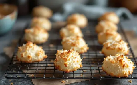 Douceurs de rocher coco moelleux et croustillants, dorés à la perfection sur une grille.