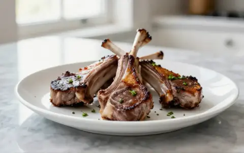 Côtelettes d'agneau grillées, savoureuses et juteuses, prêtes à être dégustées. Une marinade parfaite pour une côte d'agneau inoubliable.