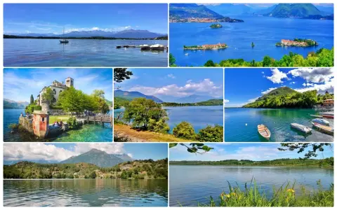 Splendidi laghi balneabili con isole, montagne e barche. Un invito alla vacanza in paesaggi incantevoli.