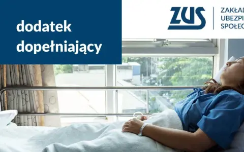Kobieta w szpitalnym łóżku, ZUS informuje o dodatku do renty socjalnej.
