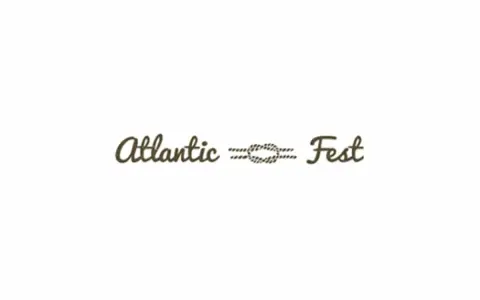 Cartel del Atlantic Fest con un nudo marinero entre las palabras.