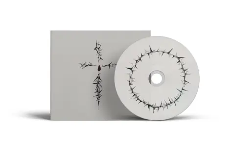 Płyta CD z koroną cierniową i krzyżem, symbolizująca najpopularniejsze pieśni wielkopostne.