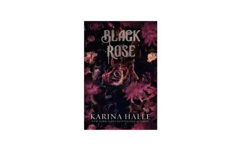 Okładka książki "Black Rose" wydawnictwa Black Rose. Mroczna róża w ogniu otoczona kwiatami i czaszkami.