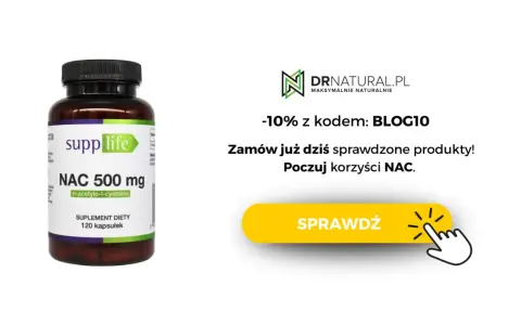 Suplement NAC 500 mg od SuppLife. Dowiedz się, jak długo stosować i poczuj korzyści NAC. -10% z kodem BLOG10.