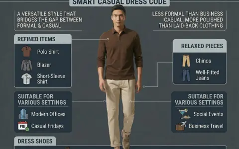Mann im braunen Polohemd und beigen Chinos, perfekt für den dresscode casual. Zeigt eine Mischung aus raffinierten und entspannten Kleidungsstücken.